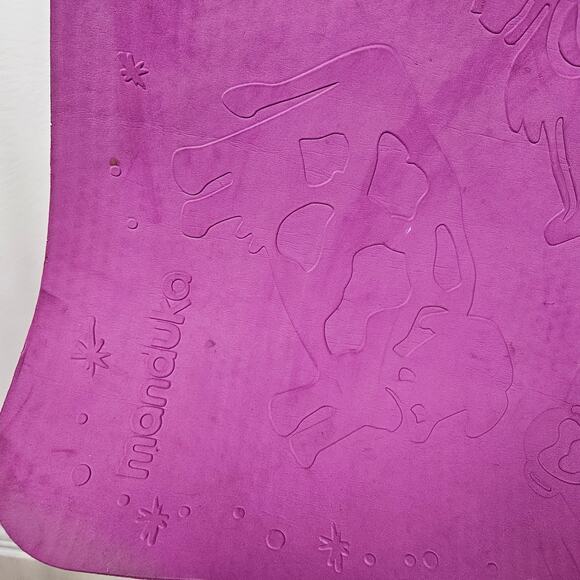 Manduka LiveOn Kids Yoga Mat Reversible Orange Purple Kindred + Carry Strap - Picture 6 of 13